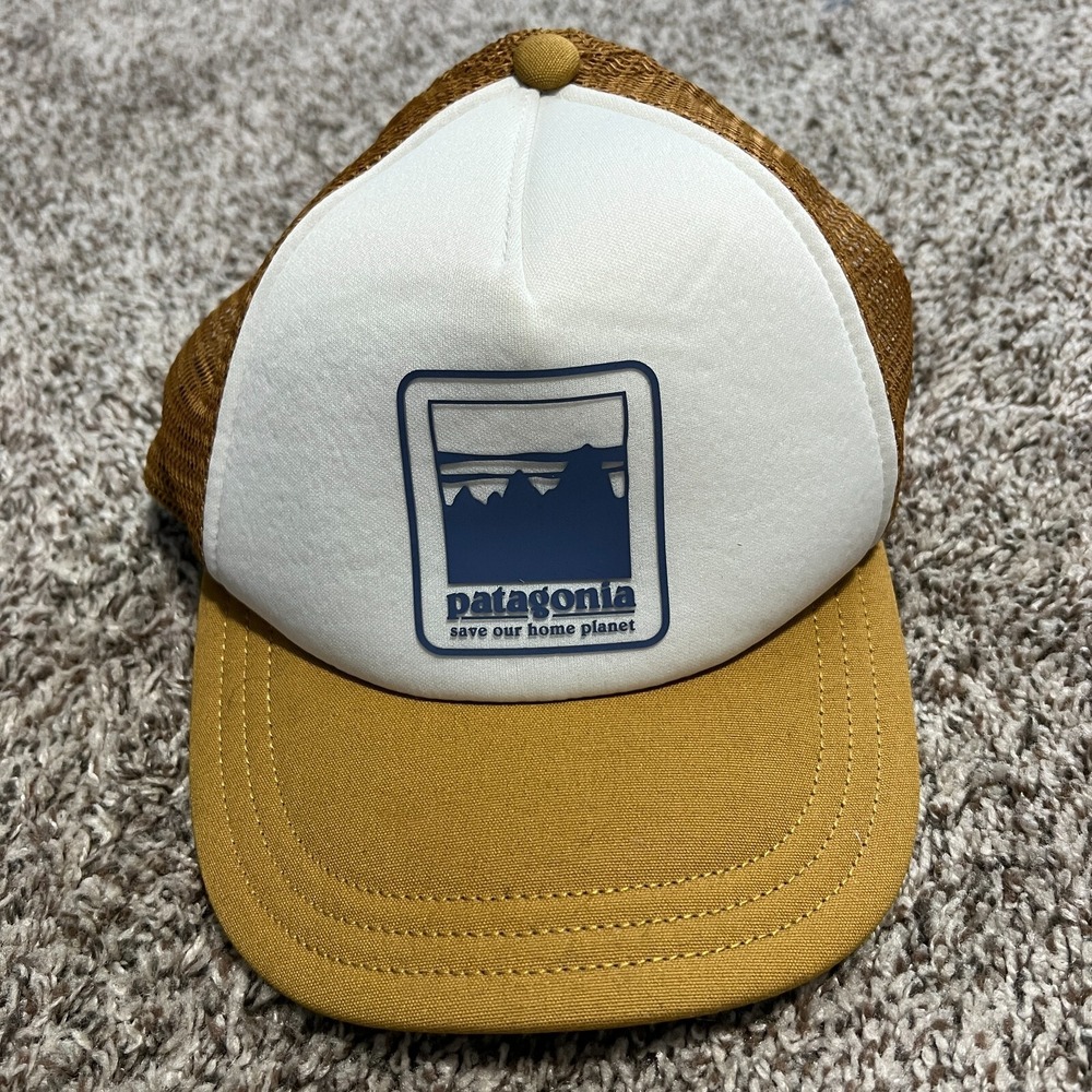 Patagonia Yellow SAVE OUR HOME PLANET TRUCKER HAT Hike Baseball Cap